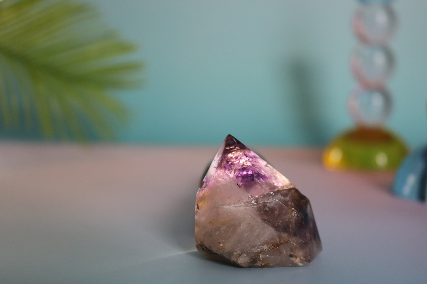 SMOKY AMETHYST QUARTZ TOWER - SIDE SLOPE