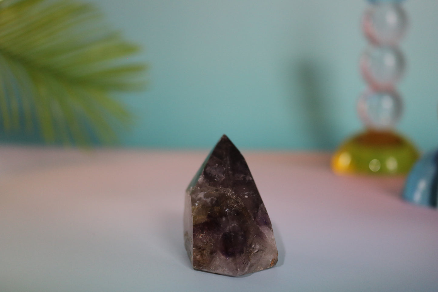 SMOKY AMETHYST QUARTZ TOWER - SIDE SLOPE