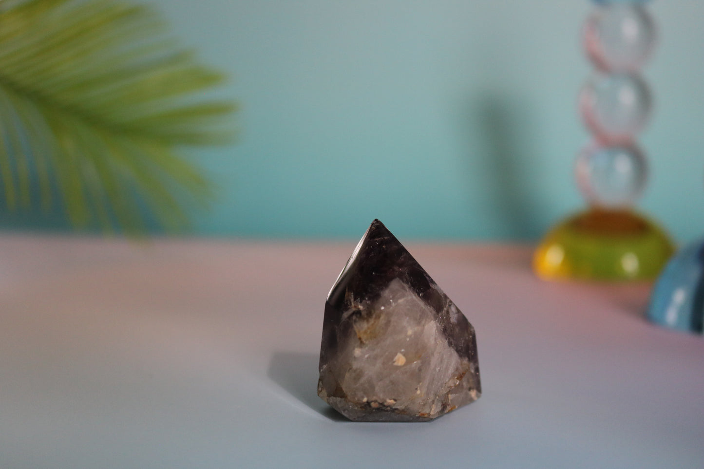 SMOKY AMETHYST QUARTZ TOWER - SIDE SLOPE