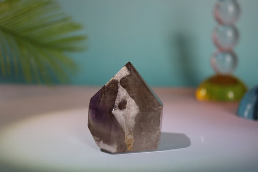 SMOKY AMETHYST QUARTZ TOWER - PEAK