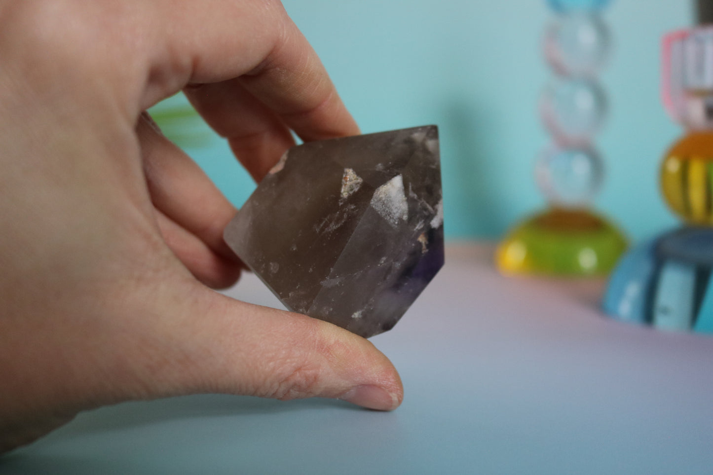 SMOKY AMETHYST QUARTZ TOWER - PEAK