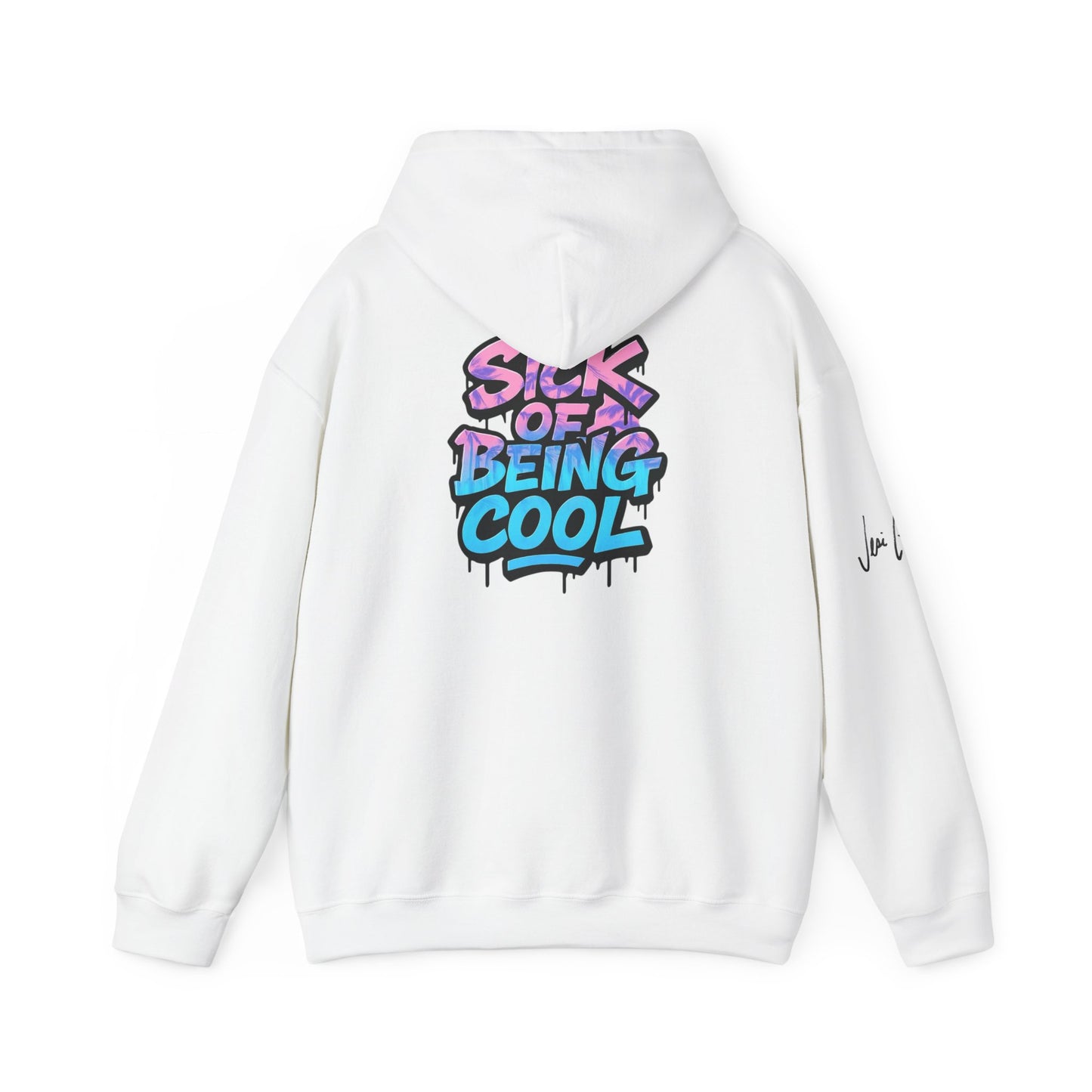 Over It Graffiti Streetwear Pullover - Sick of Being Cool Hooded Sweatshirt