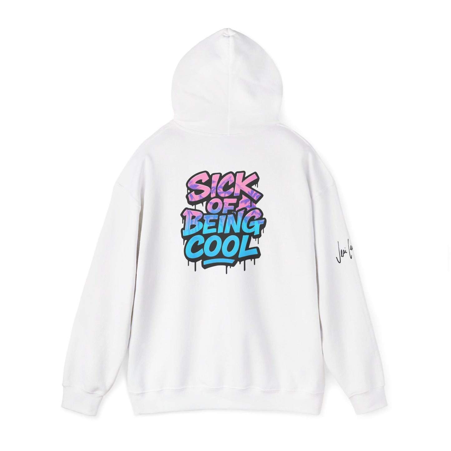 Over It Graffiti Streetwear Pullover - Sick of Being Cool Hooded Sweatshirt