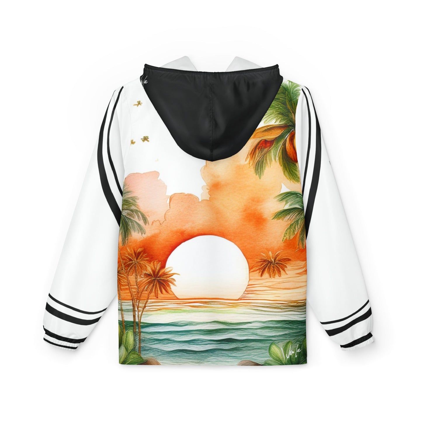 Kihei Tropical Sunset Windbreaker Jacket, Beachwear, Summer Fashion, Outdoor Adventure, Vacation Gear, Gift for Travel Lovers