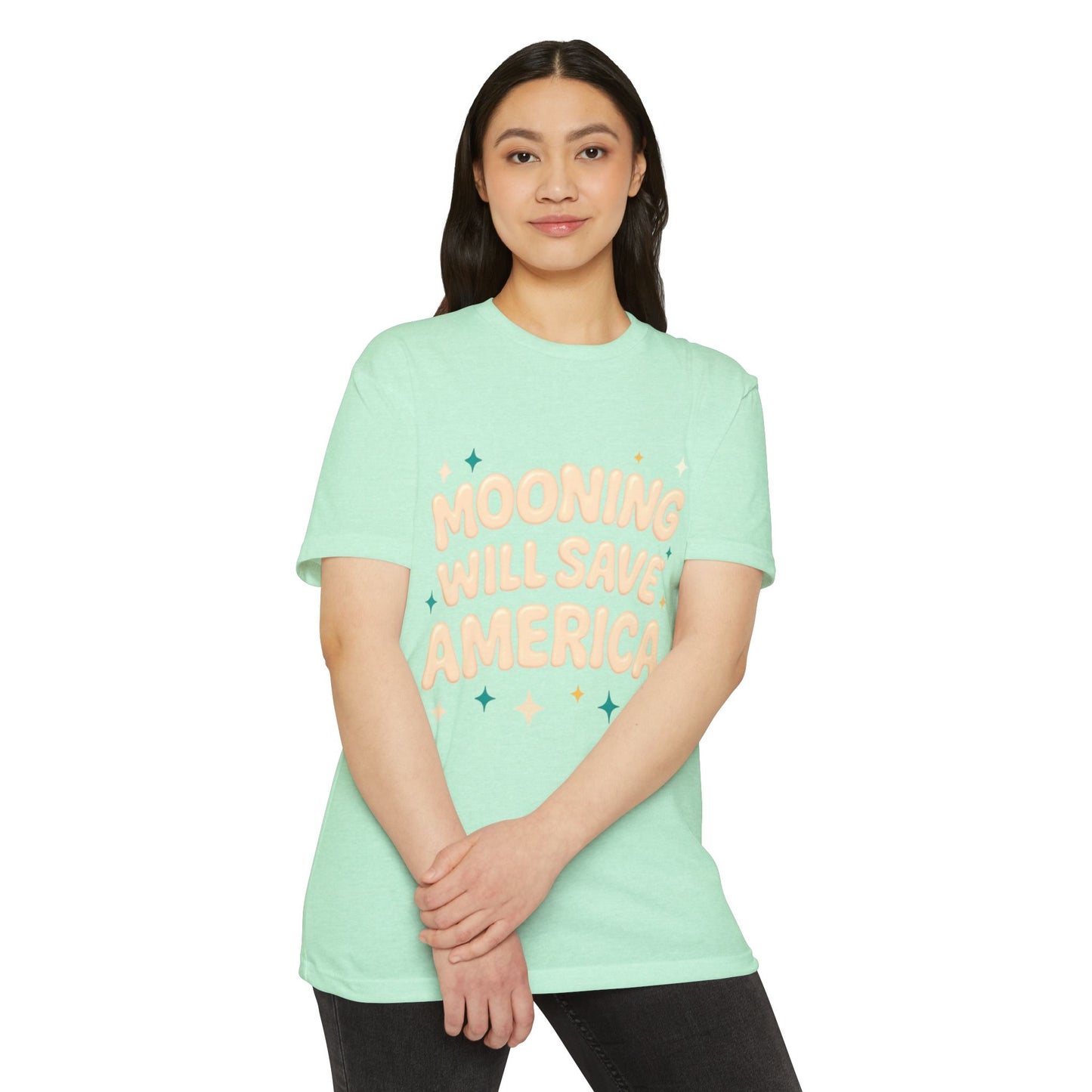 Mooning Will Save America T-Shirt – Retro Pastel Political Statement Tee