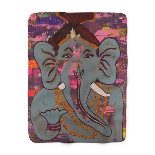 JAI GANESHA SHERPA FLEECE BLANKET