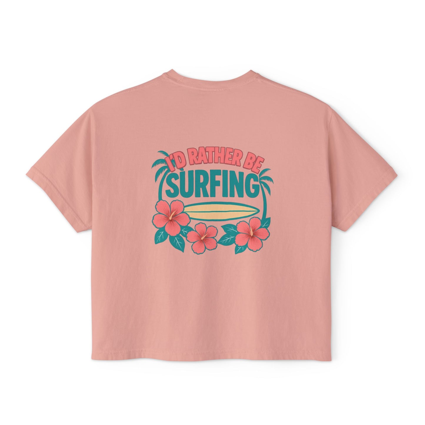 To Rather Be Surfing Boxy Tee — Women's Surf Floral Crop T-Shirt