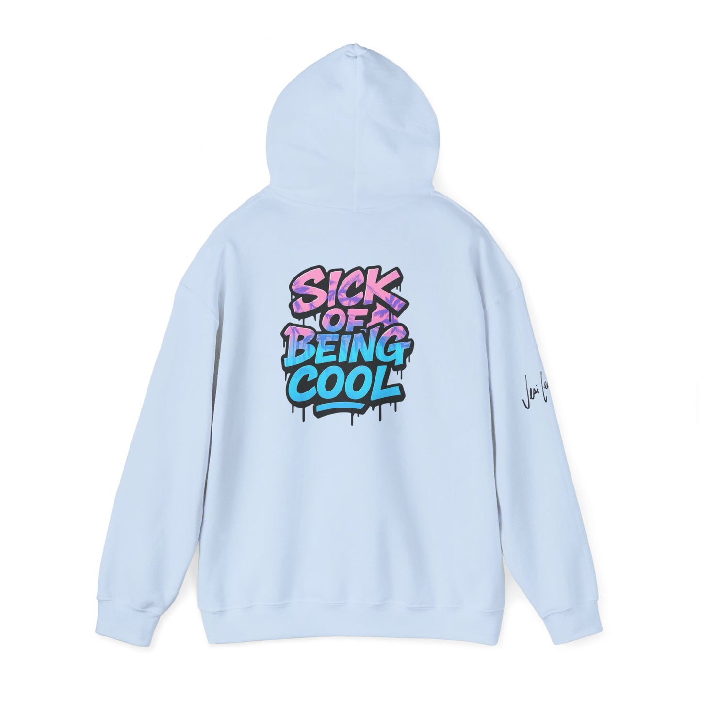 Over It Graffiti Streetwear Pullover - Sick of Being Cool Hooded Sweatshirt