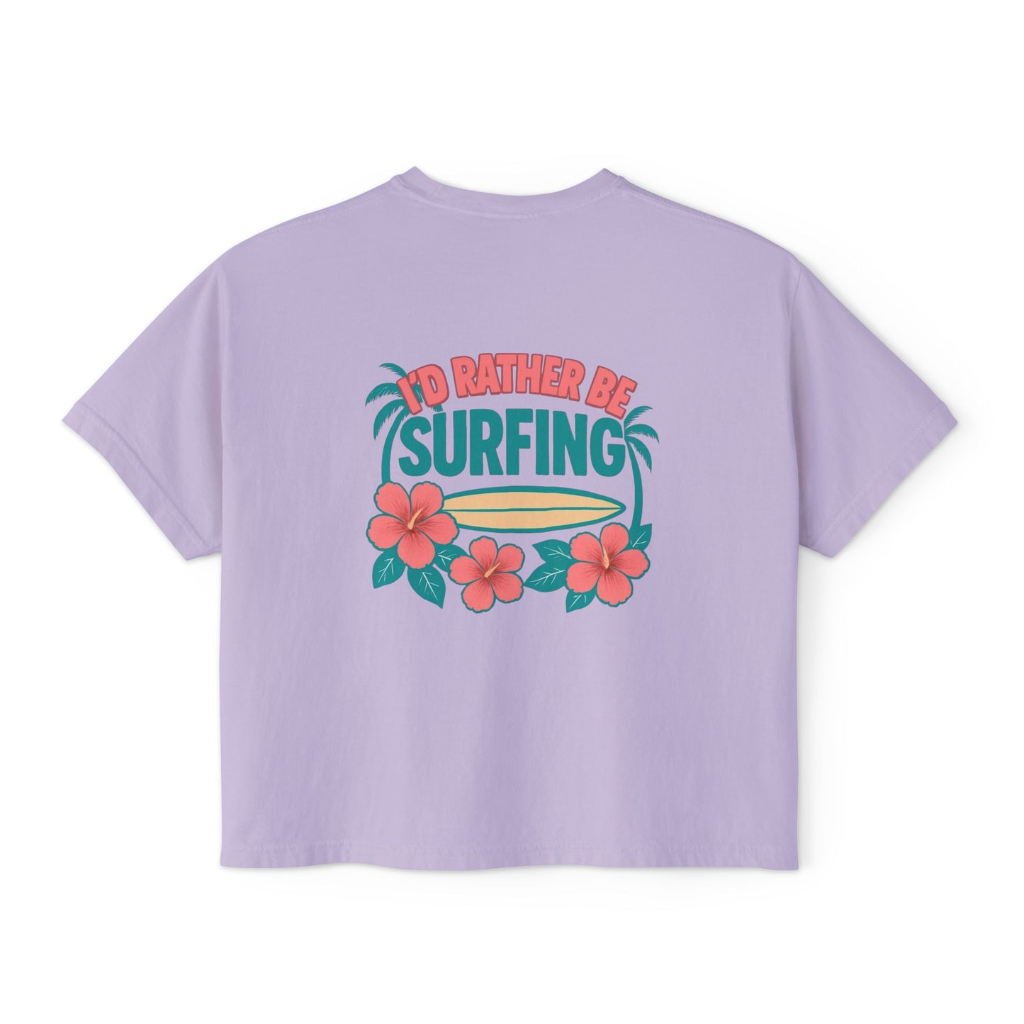 To Rather Be Surfing Boxy Tee — Women's Surf Floral Crop T-Shirt