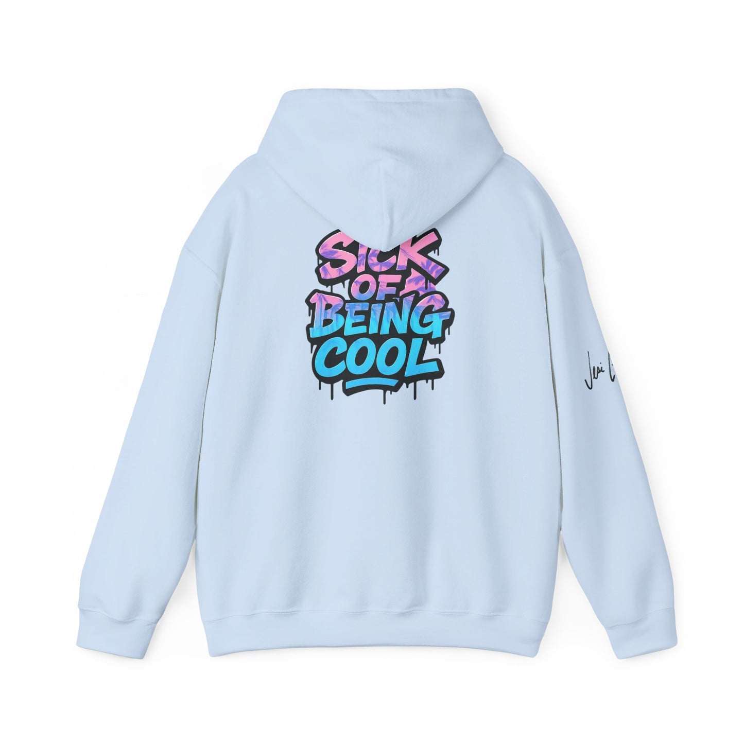 Over It Graffiti Streetwear Pullover - Sick of Being Cool Hooded Sweatshirt