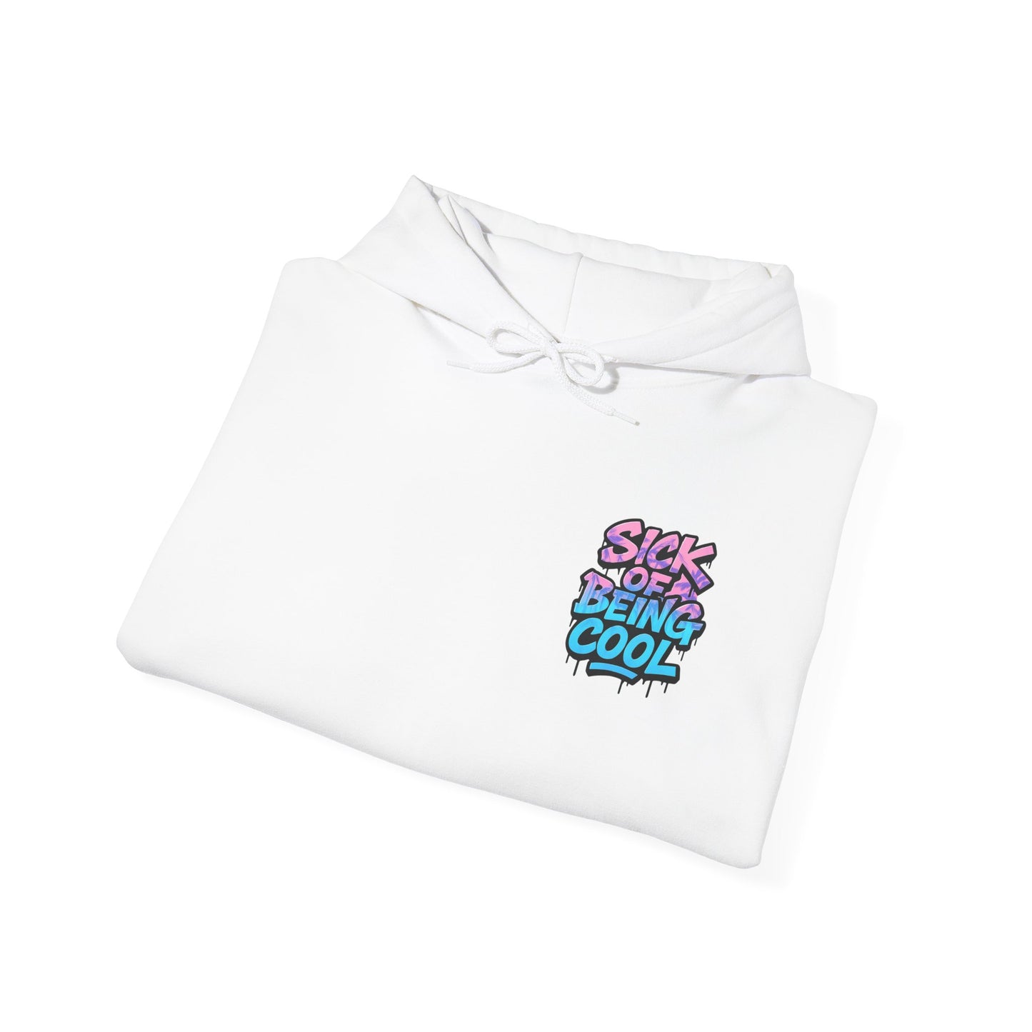 Over It Graffiti Streetwear Pullover - Sick of Being Cool Hooded Sweatshirt