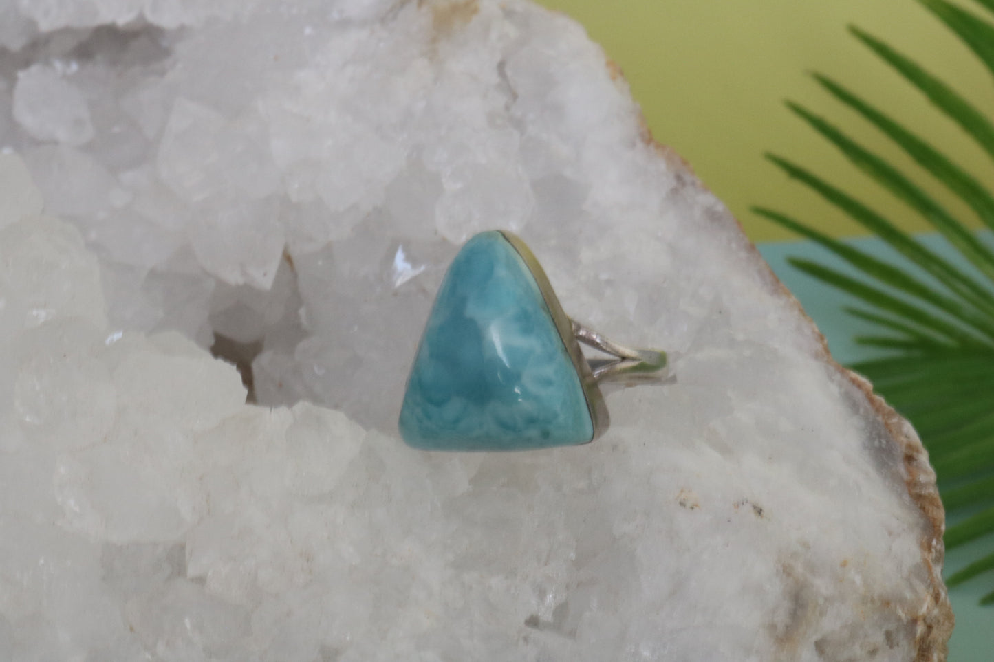 LARIMAR AA GRADE TRIANGLE RING