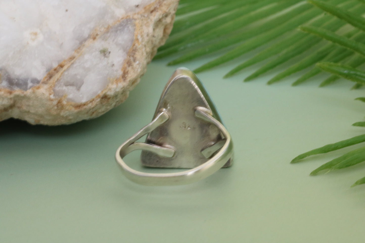 LARIMAR AA GRADE TRIANGLE RING