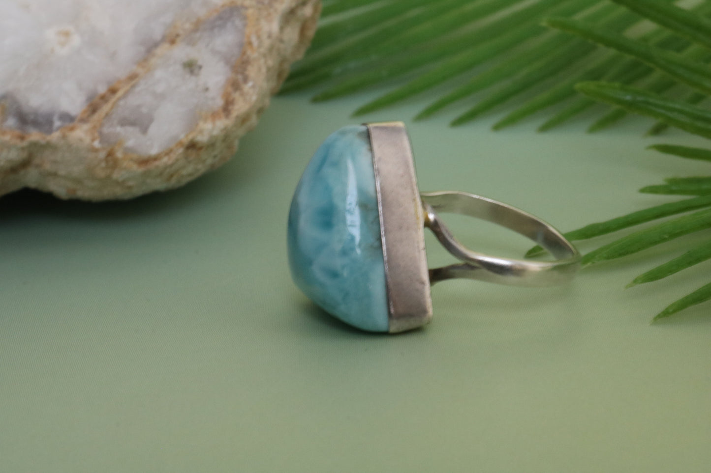 LARIMAR AA GRADE TRIANGLE RING