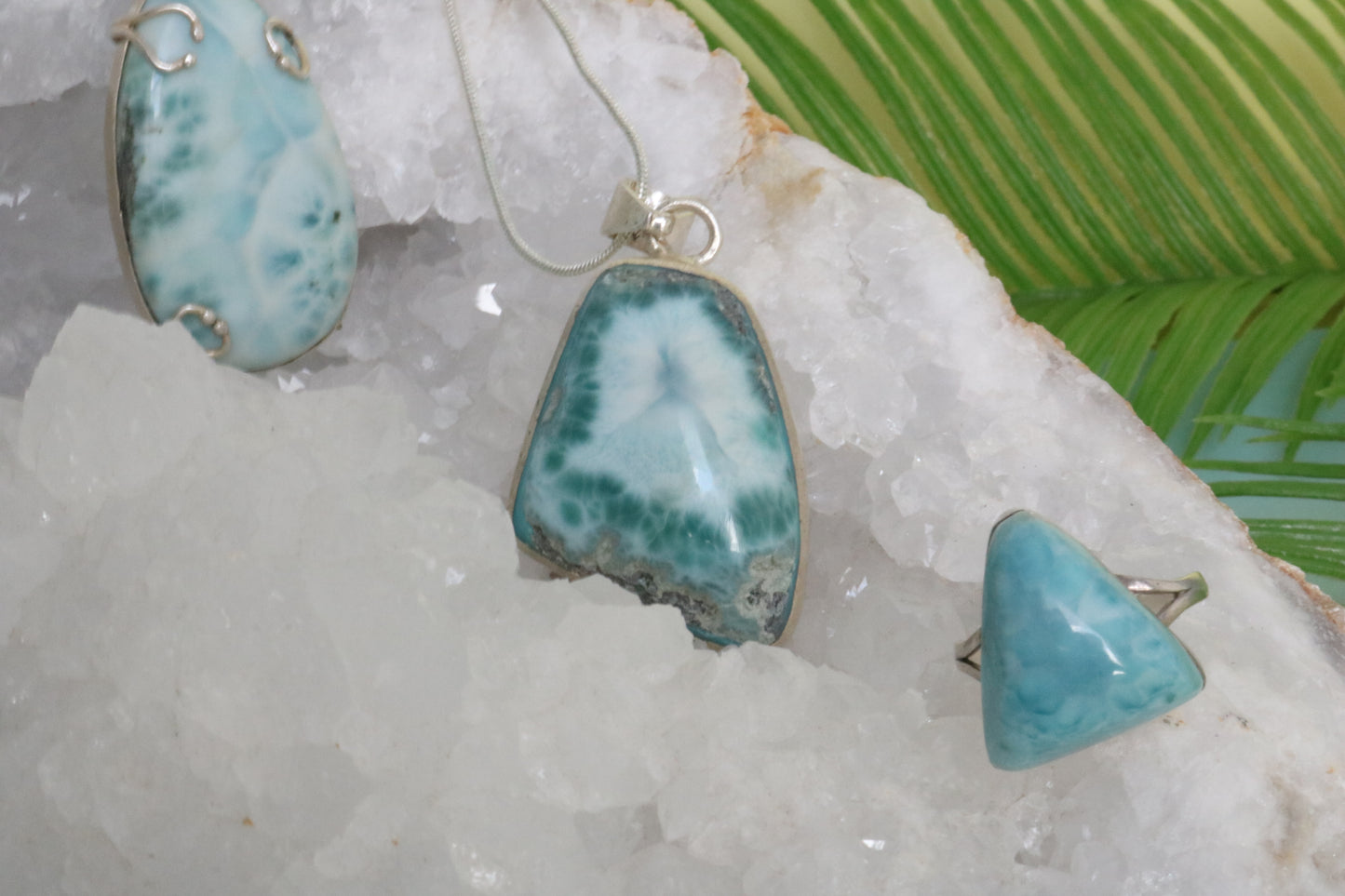 LARIMAR AA GRADE TRIANGLE RING