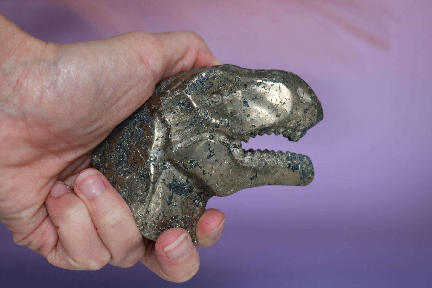 PYRITE T-REX DINOSAUR CARVING