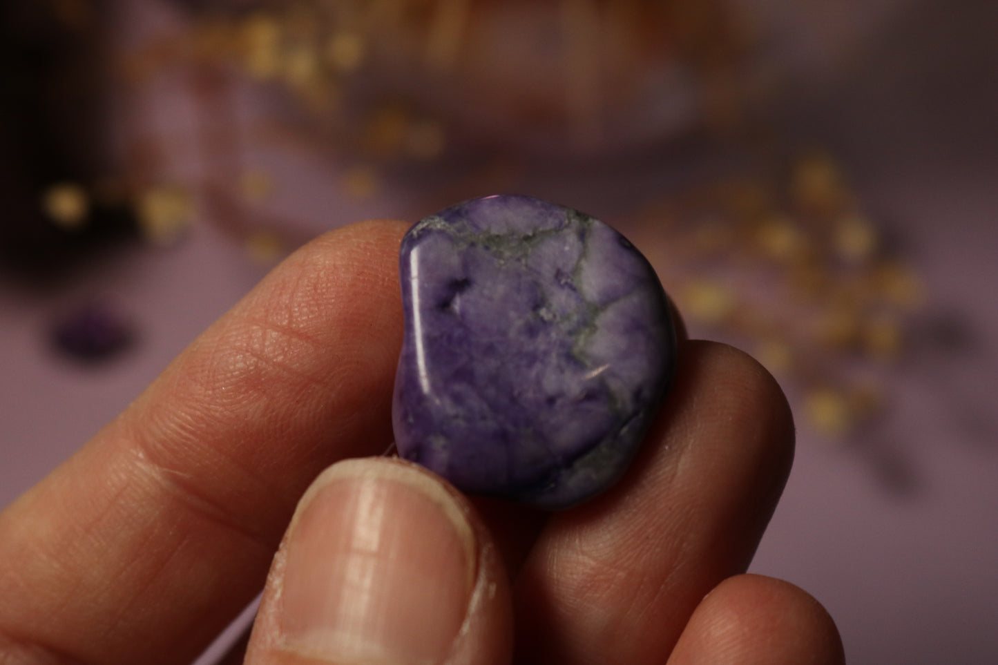 CHAROITE PEBBLE, rare mineral 2
