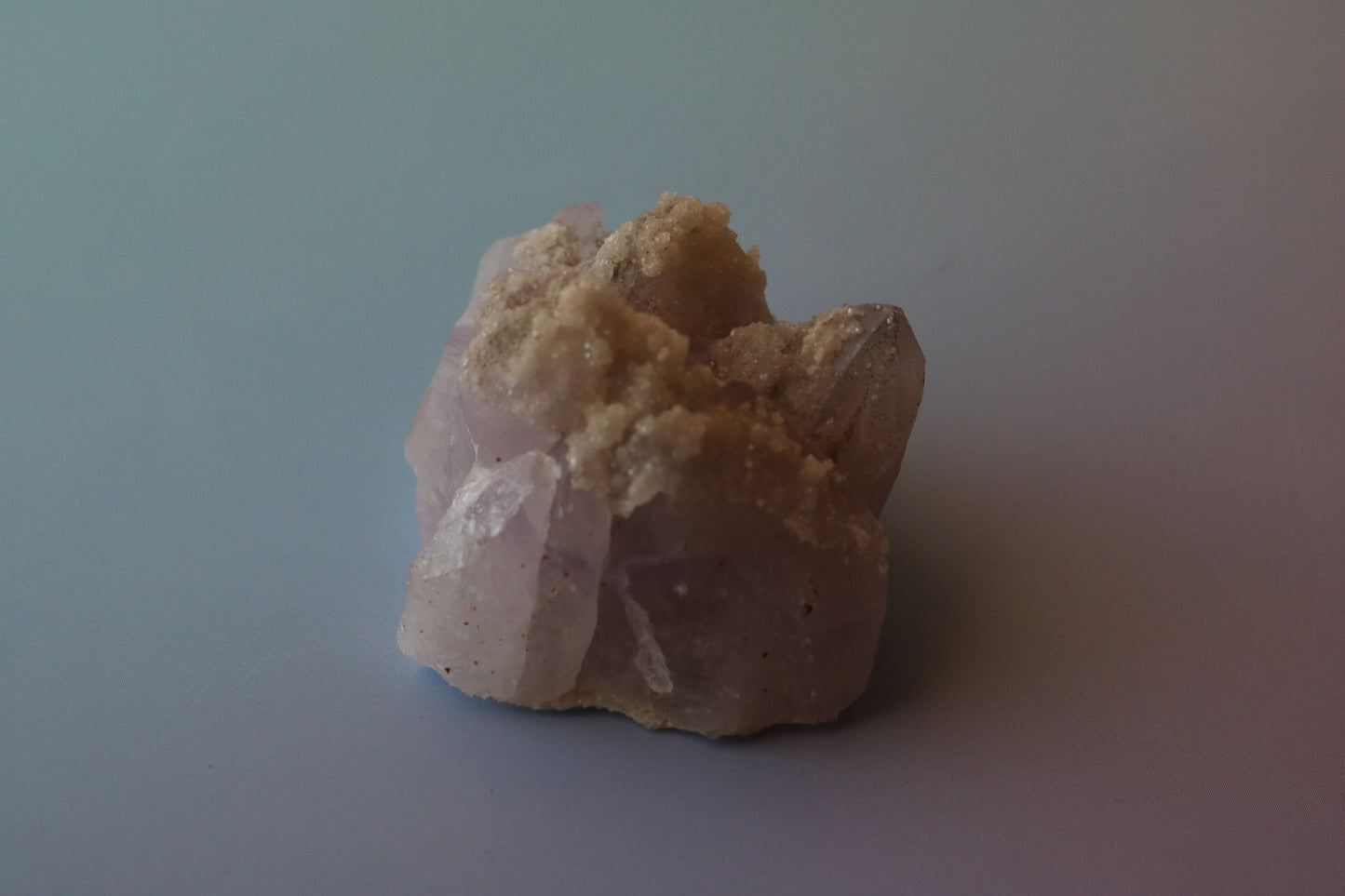 Princess Amethyst (old stock), Pastel Amethyst, calcite crown