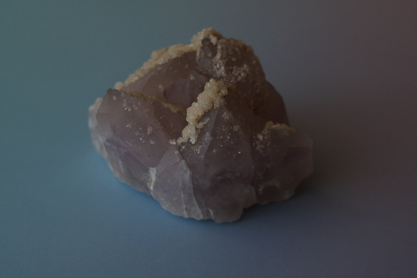 Princess Amethyst (old stock), Pastel Amethyst, calcite crown