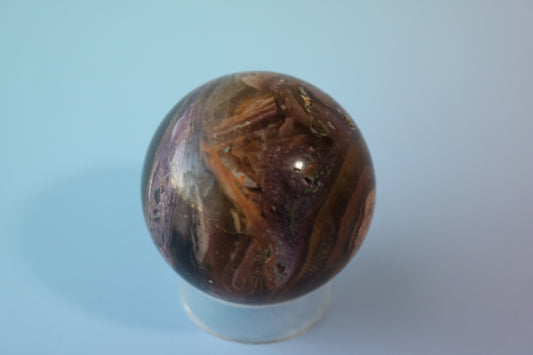 Jupiter Fluorite Sphere, opalized fluorite, yellow fluorite, rainbow fluorite