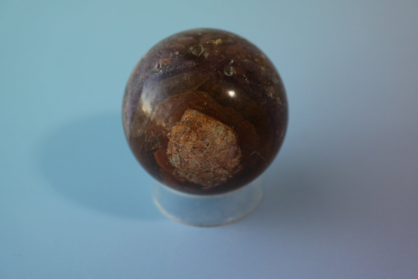 Jupiter Fluorite Sphere, opalized fluorite, yellow fluorite, rainbow fluorite