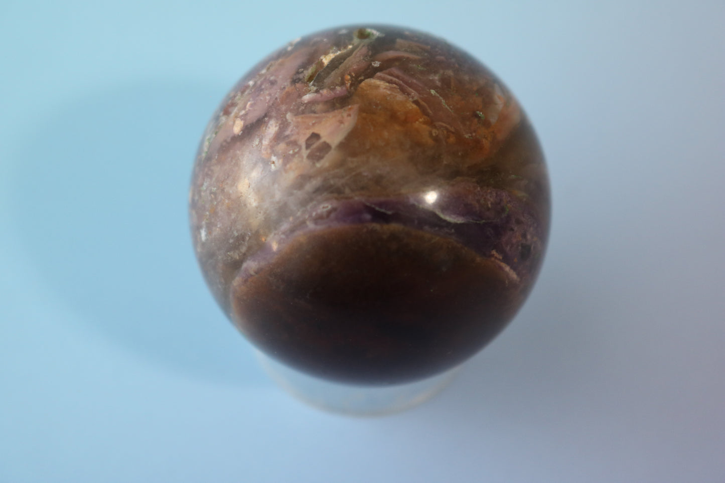 Jupiter Fluorite Sphere, opalized fluorite, yellow fluorite, rainbow fluorite