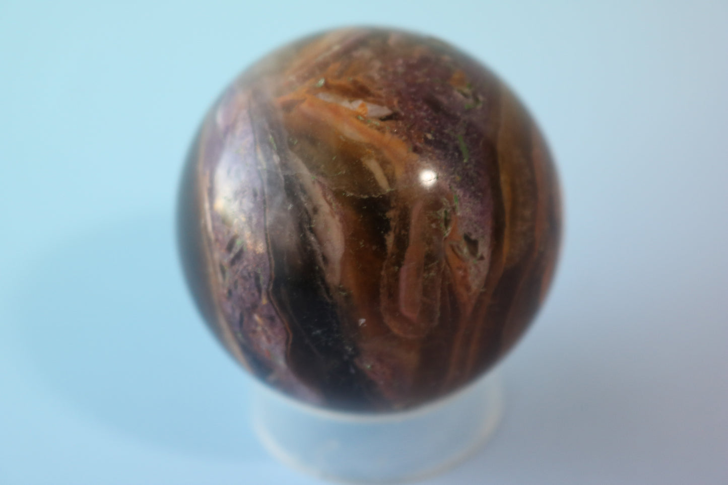 Jupiter Fluorite Sphere, opalized fluorite, yellow fluorite, rainbow fluorite