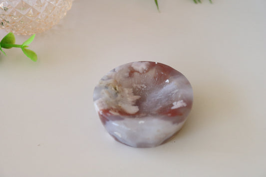 FLOWER AGATE MINI DISH, SPHERE STAND