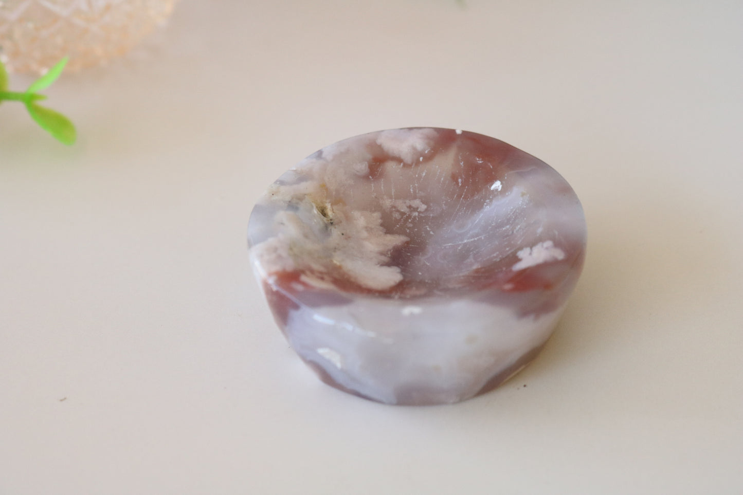 FLOWER AGATE MINI DISH, SPHERE STAND