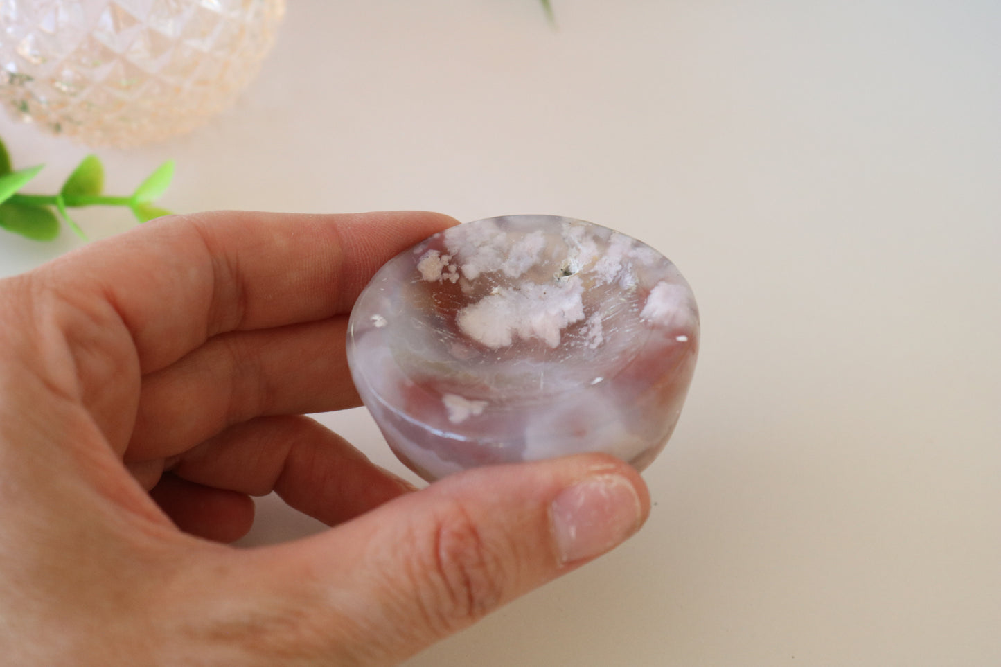 FLOWER AGATE MINI DISH, SPHERE STAND