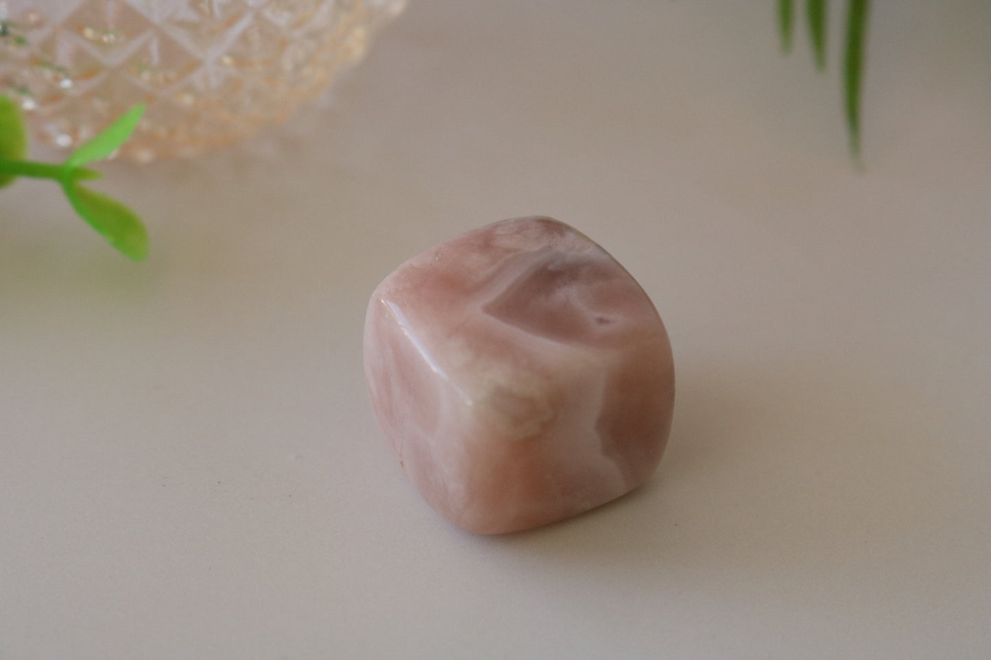 FLOWER AGATE SUGAR CUBE, POLISHED STONE