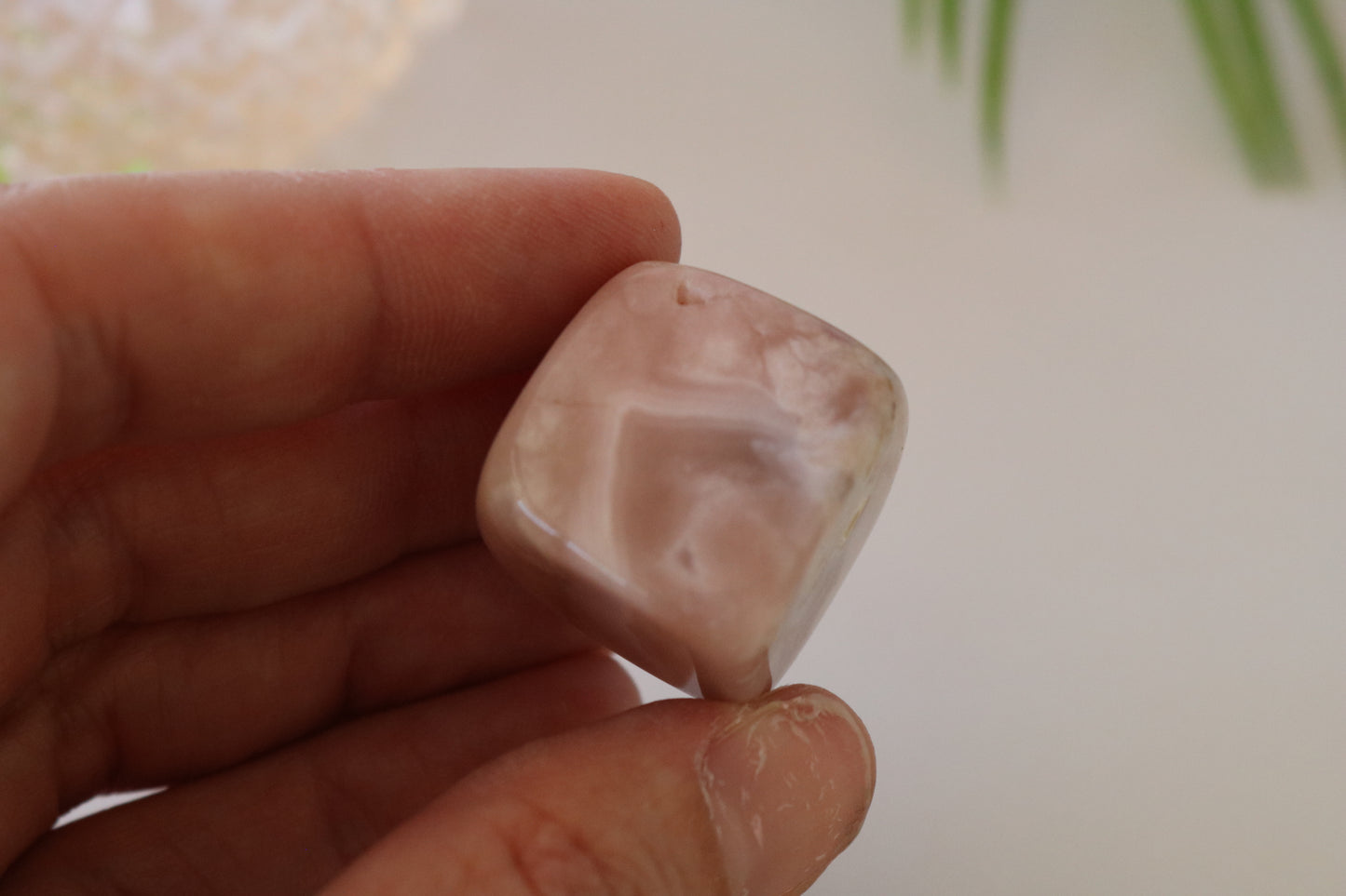FLOWER AGATE SUGAR CUBE, POLISHED STONE