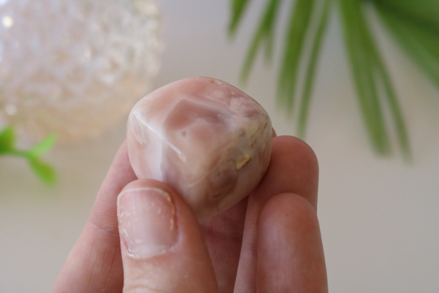 FLOWER AGATE SUGAR CUBE, POLISHED STONE