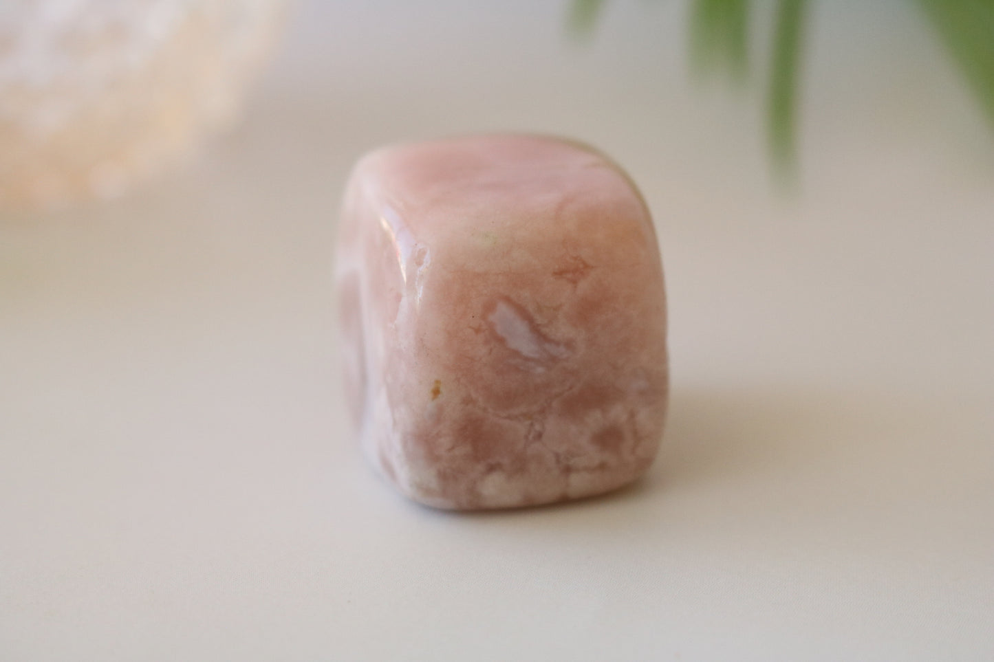 FLOWER AGATE SUGAR CUBE, POLISHED STONE