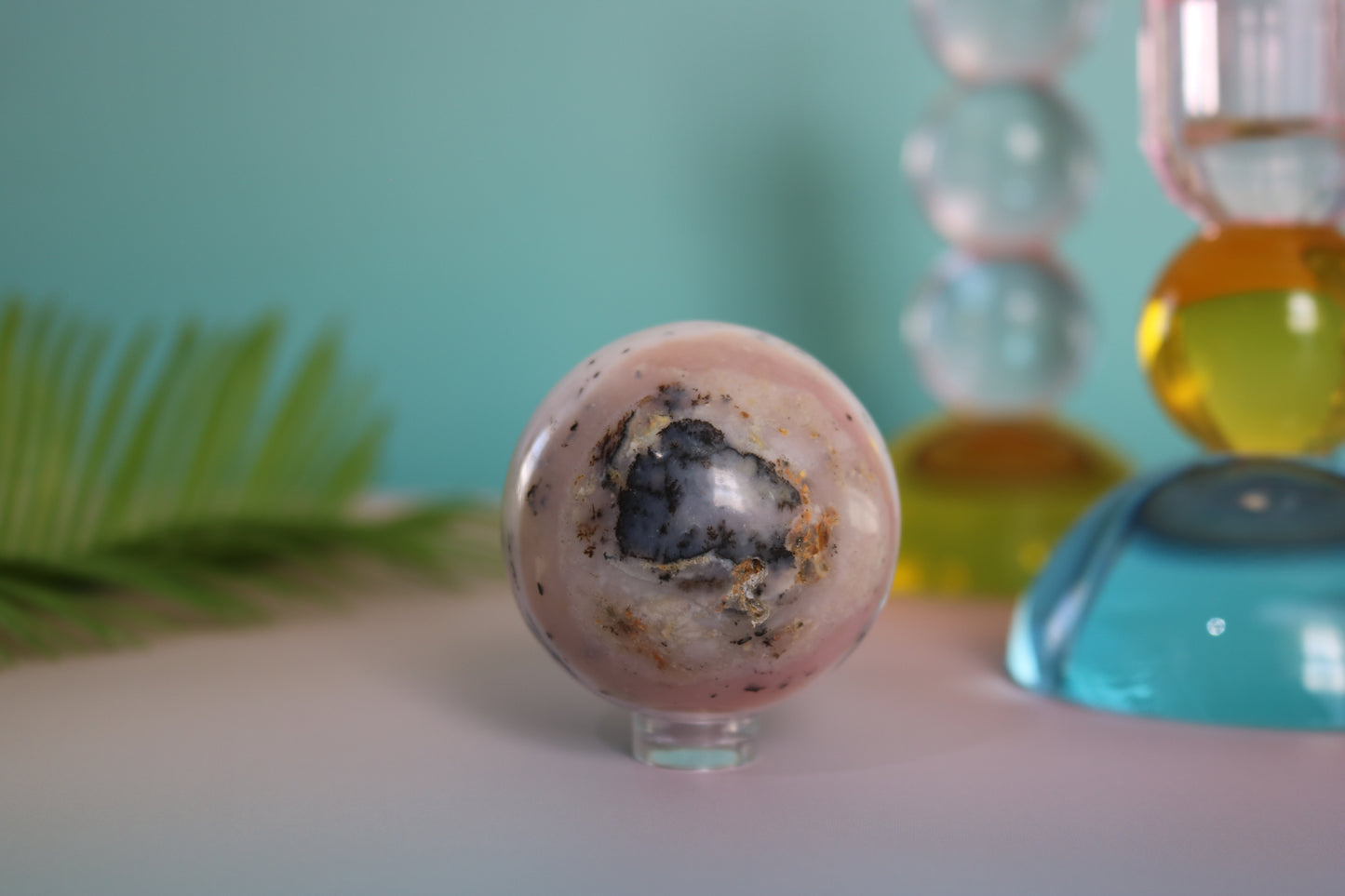 PINK OPAL DENDRITIC AGATE SPHERE