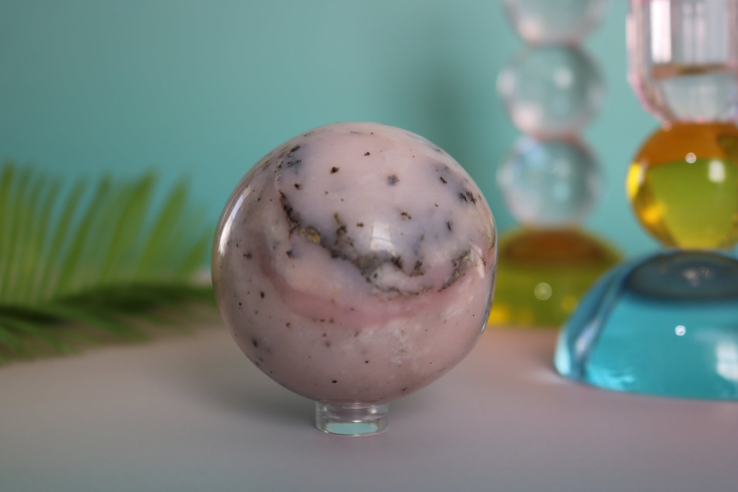 PINK OPAL DENDRITIC AGATE SPHERE