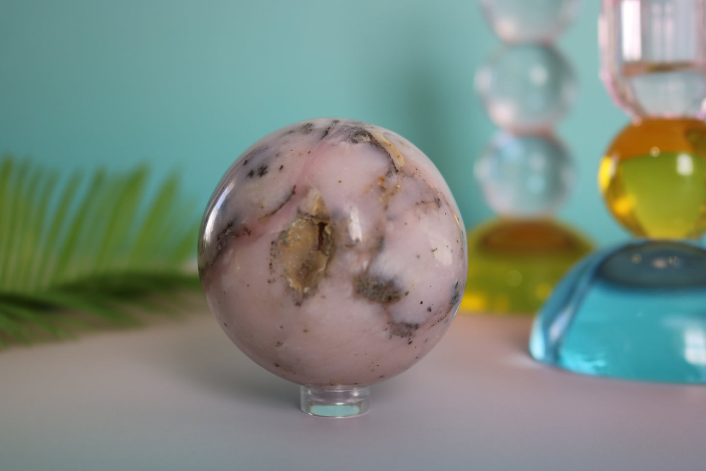 PINK OPAL DENDRITIC AGATE SPHERE