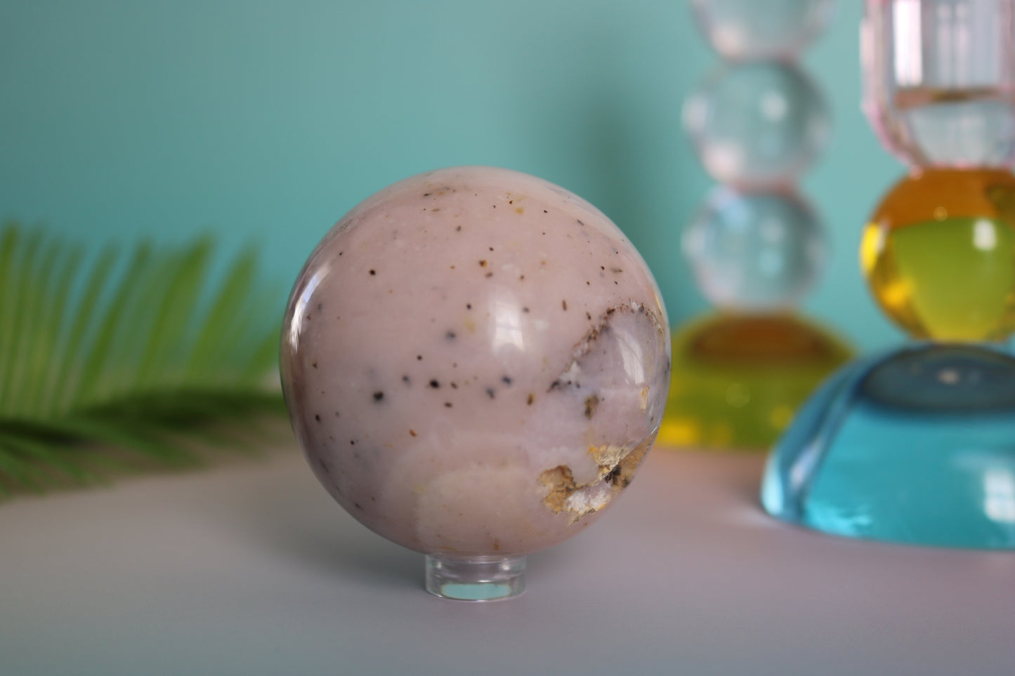 PINK OPAL DENDRITIC AGATE SPHERE